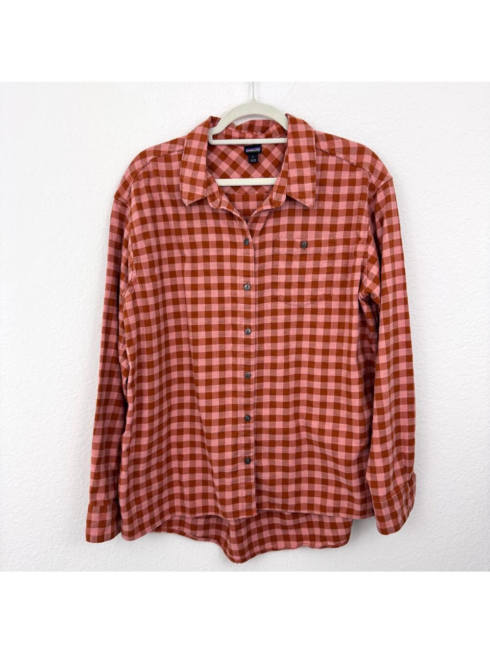Patagonia Women Driving Song Long Sleeve Flannel Shirt Sz L Plaid Organic Cotton - Picture 1 of 7